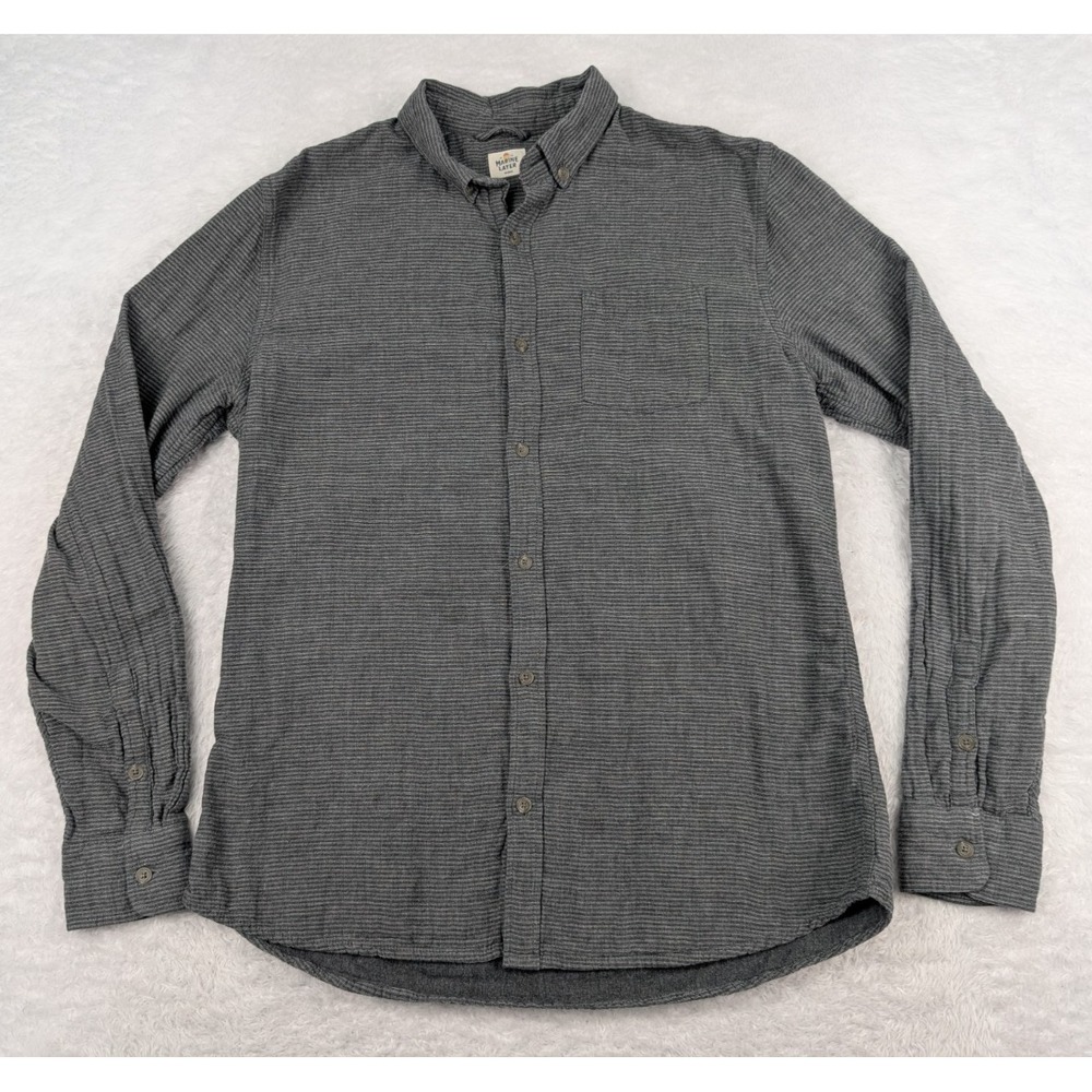 Marine Layer Shirt Men's Marge Gray Long Sleeve Button Down Casual